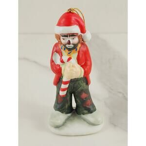 Flambro Emmett Kelly Jr. Clown Ornament Figurine 4 1/4" Christmas 80's Ceramic